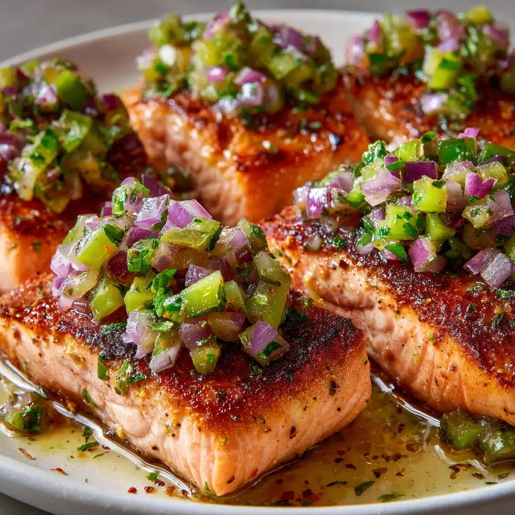 Miso Butter Salmon with Sizzled Scallion Salsa Verde Recipe - Recipe Image