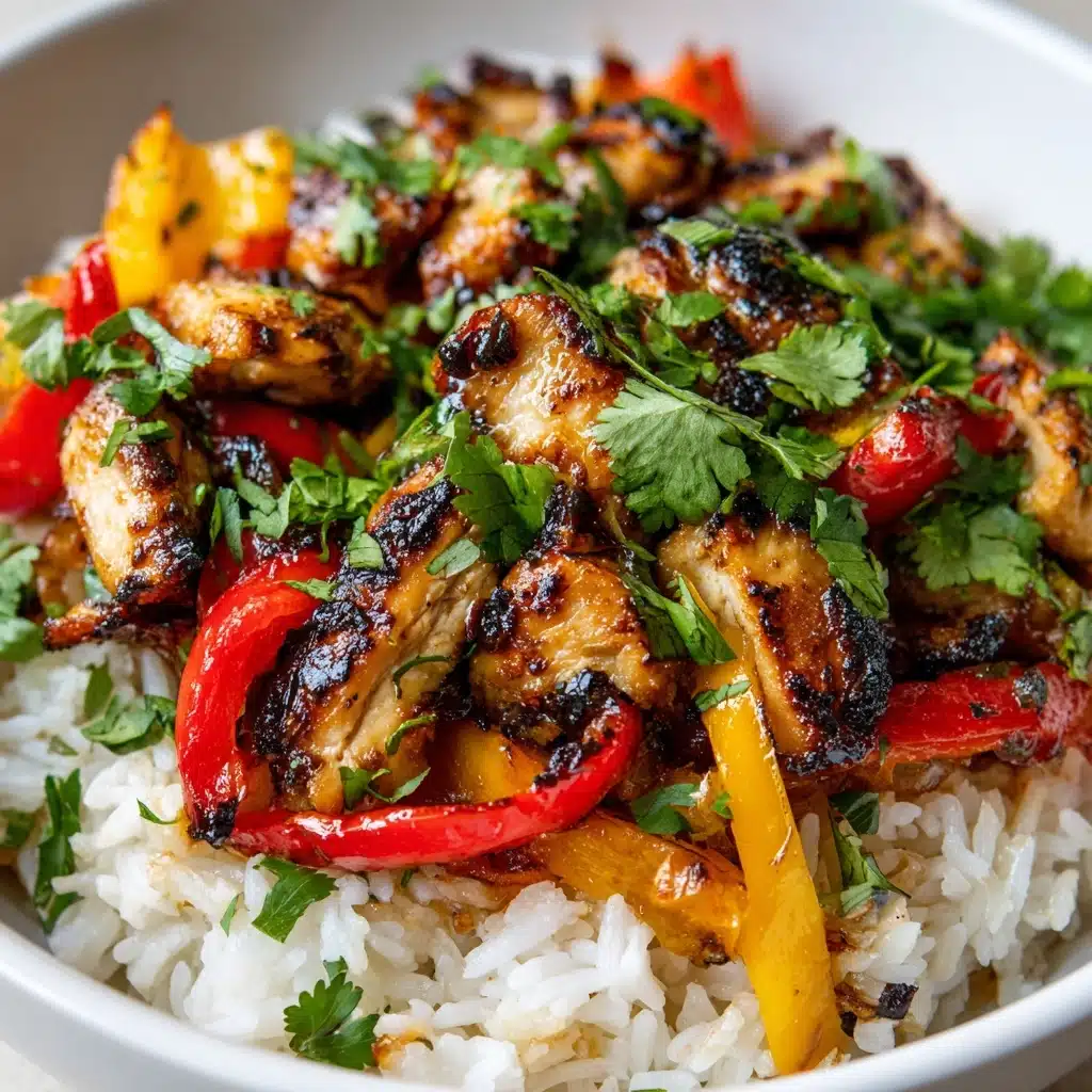 Spiced Chicken with Fragrant Rice and Colorful Vegetables Recipe - Recipe Image