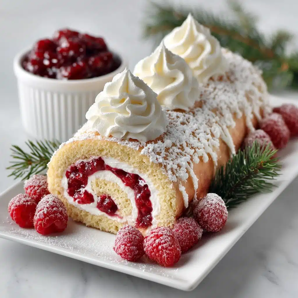 Christmas Raspberry Cake Roll Recipe - Recipe Image