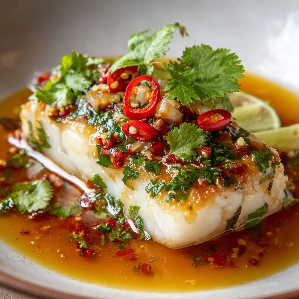 Thai Lime-Garlic Steamed Fish Recipe - Recipe Image