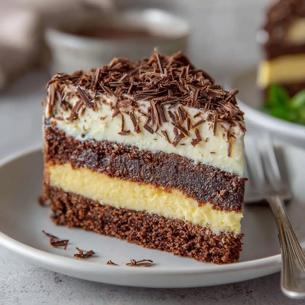 White German Chocolate Cake with a Cheesecake Center Recipe - Recipe Image