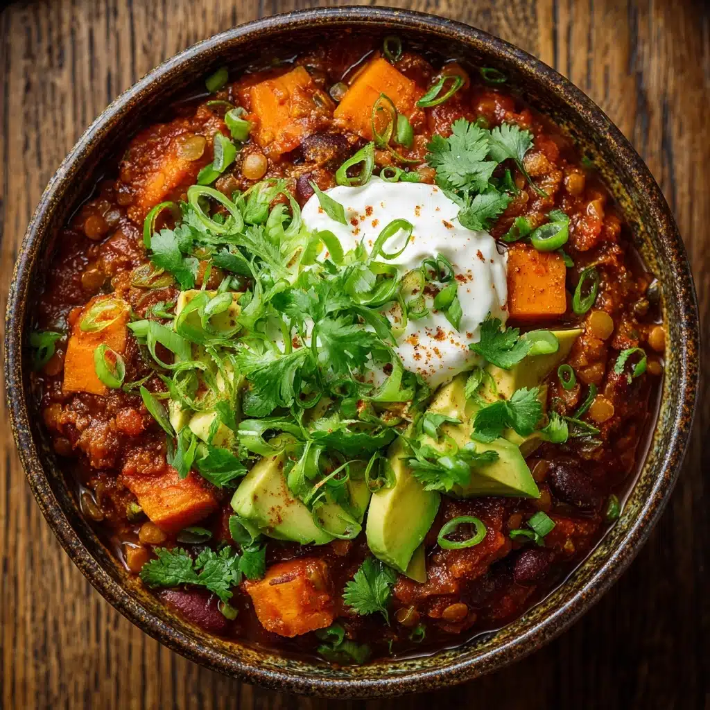 Vegan Sweet Potato Lentil Chili Recipe - Recipe Image