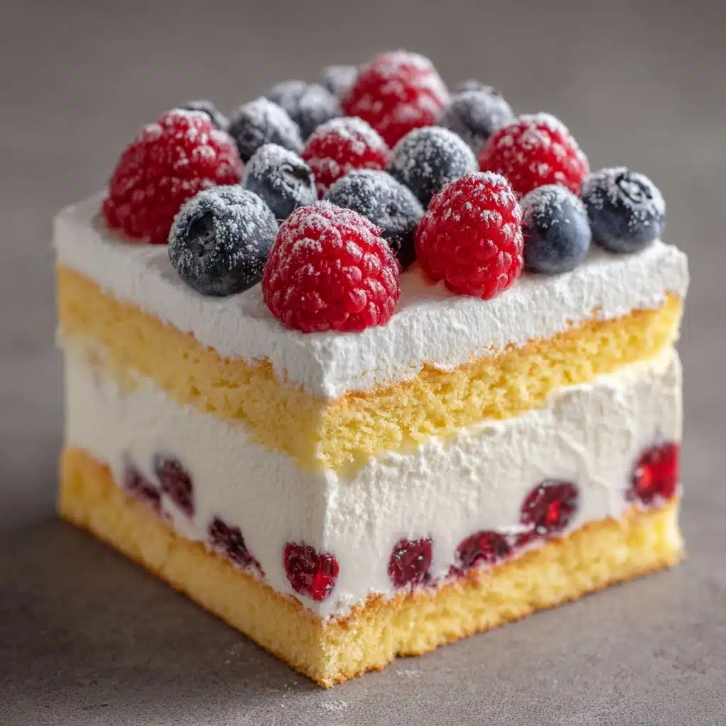 No-Bake Victoria Sponge Mousse Slice Recipe - Recipe Image