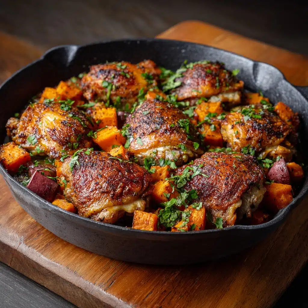 One-Pan Chicken and Sweet Potato Skillet Recipe - Recipe Image