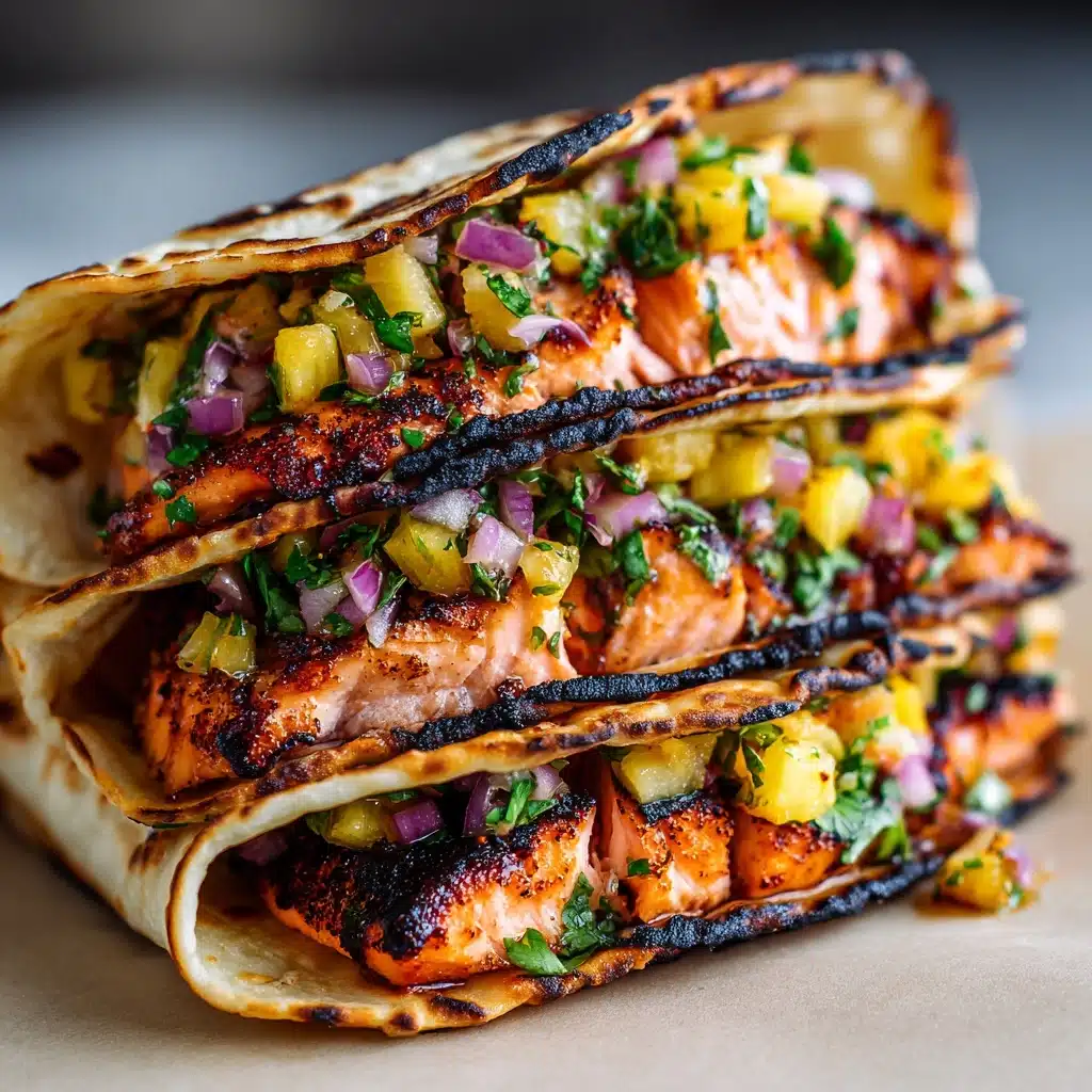 Chipotle Honey Salmon Tacos with Pineapple Salsa Recipe