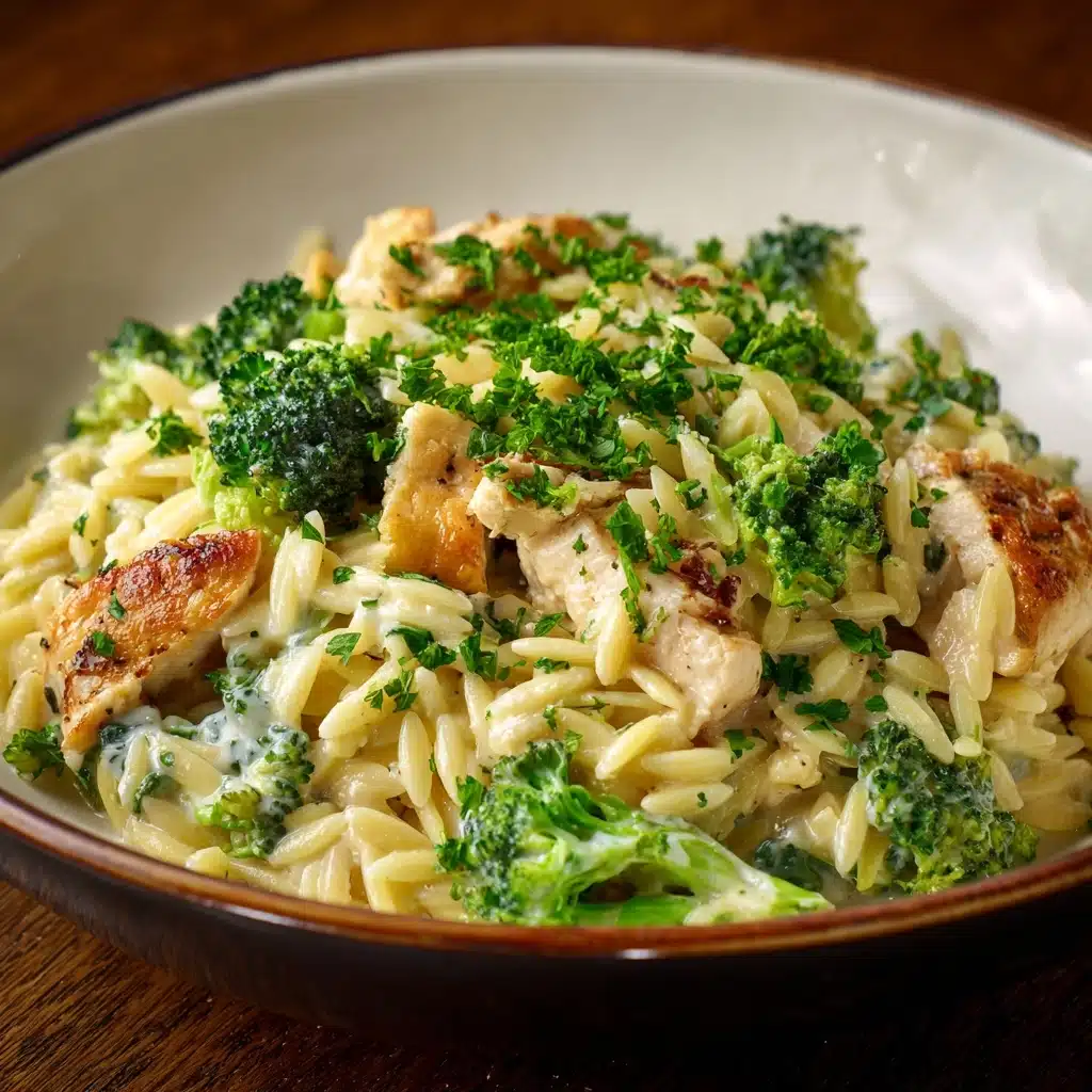 Cheesy Chicken Broccoli Orzo Recipe - Recipe Image
