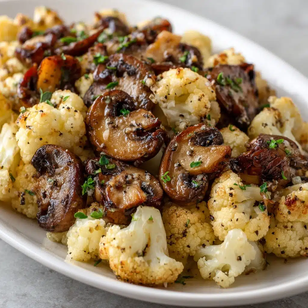 Garlic Mushrooms Cauliflower Skillet Recipe - Recipe Image
