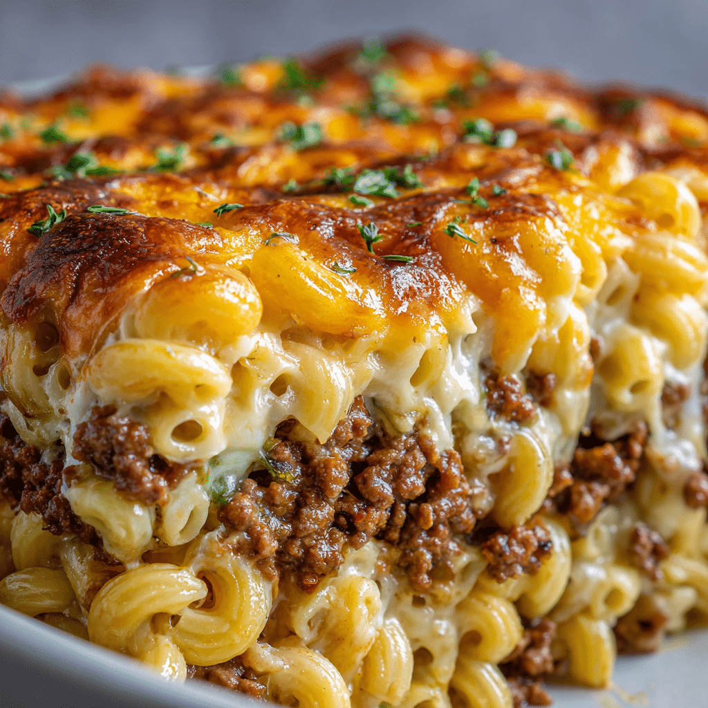 Mac and Cheese Meatloaf Casserole Recipe - Recipe Image
