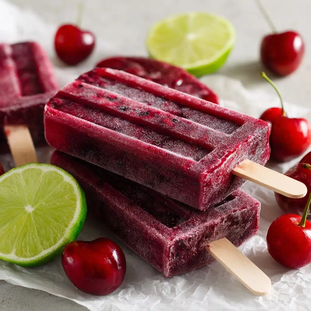 Cherry Lime Ice Pops Recipe - Recipe Image