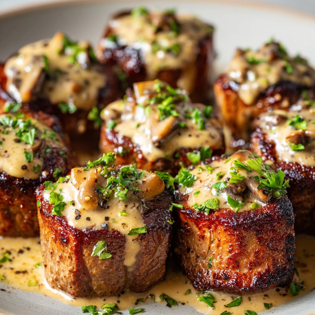 Garlic Butter Steak Bites with Parmesan Cream Sauce Recipe - Recipe Image