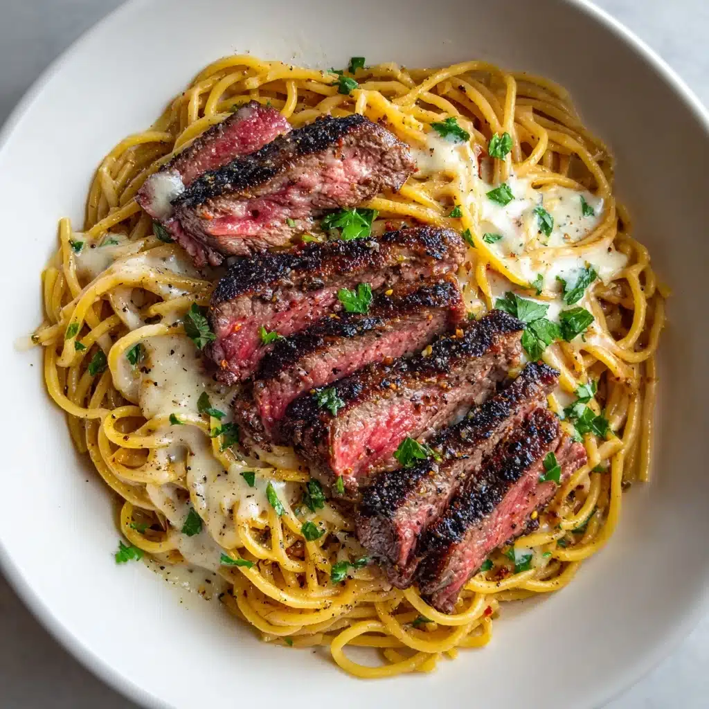 Garlic Butter Steak Lightning Noodles Recipe - Recipe Image