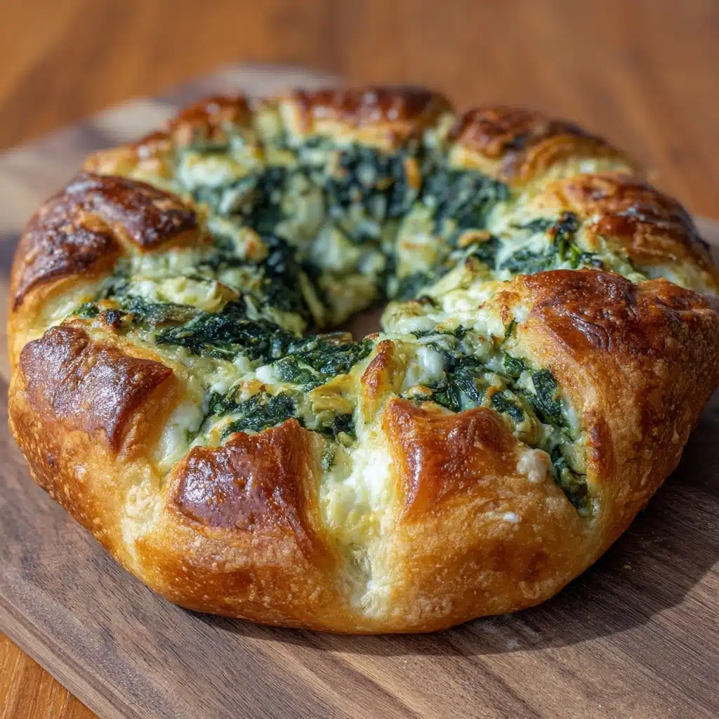 Spinach Artichoke Dip Bread Ring Recipe - Recipe Image