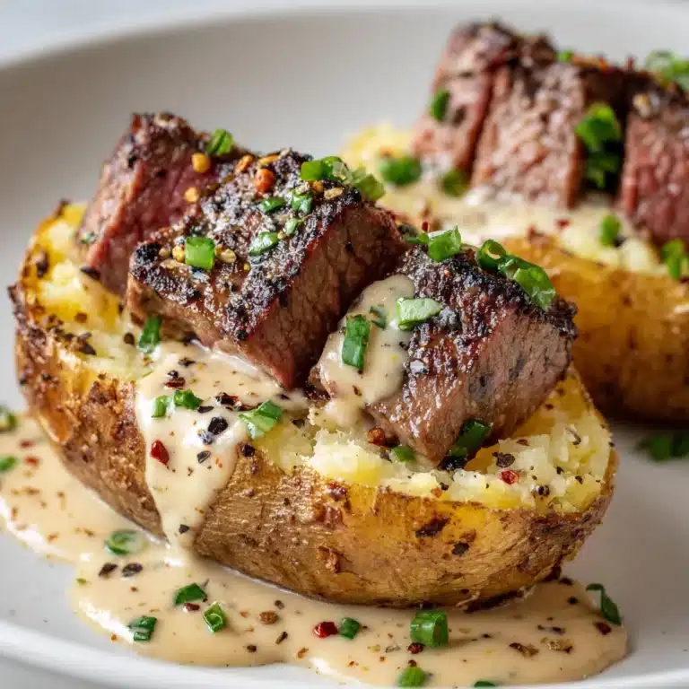 Loaded Baked Potato with Steak Bites Recipe