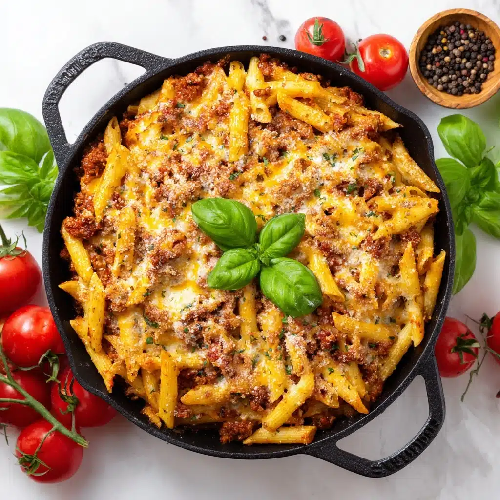 Cheesy Penne with Ground Beef Recipe - Recipe Image