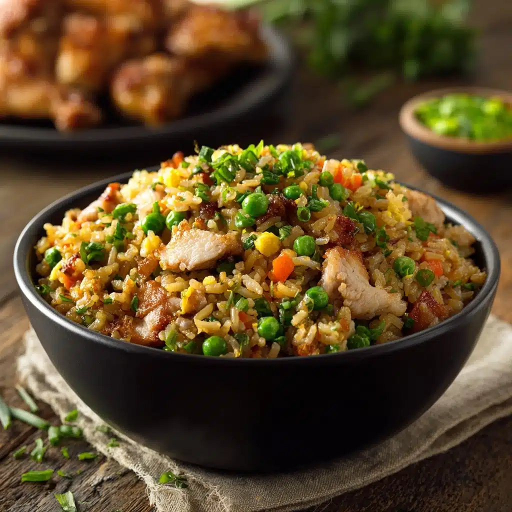 High-Protein Crispy Garlic Chicken Fried Rice Recipe - Recipe Image