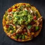 Chicken Veggie Tostadas with Guacamole Recipe