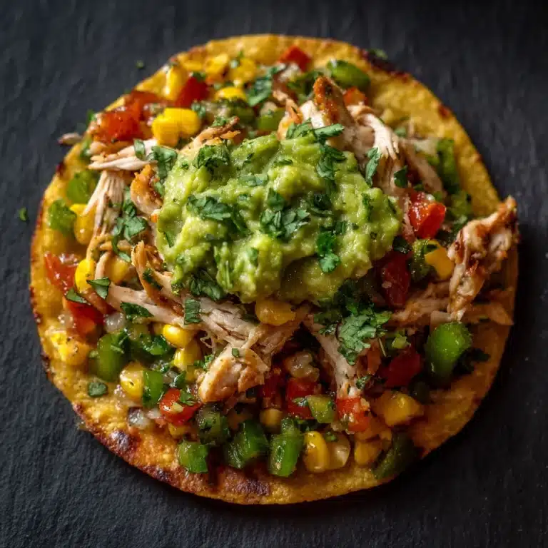 Chicken Veggie Tostadas with Guacamole Recipe
