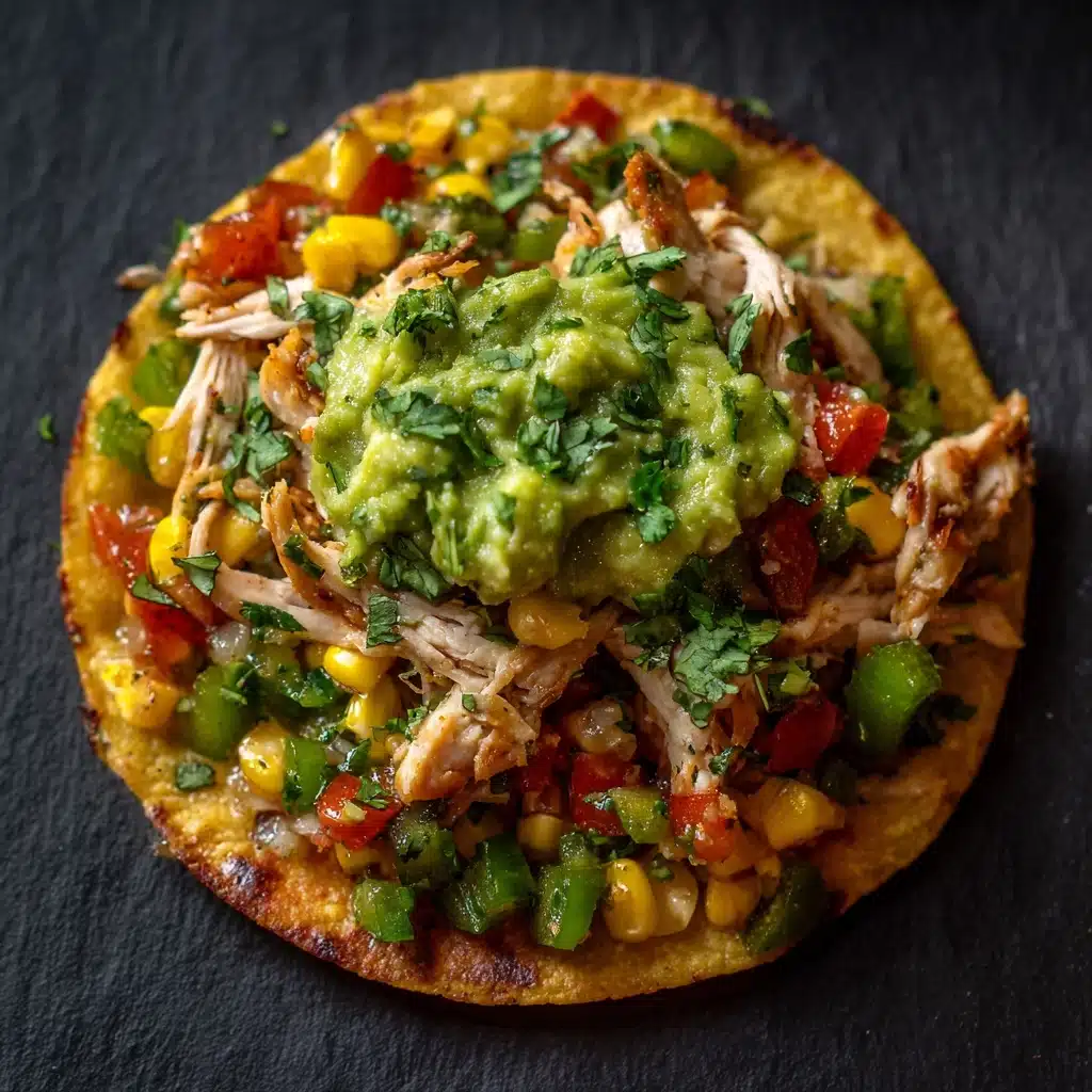 Chicken Veggie Tostadas with Guacamole Recipe - Recipe Image