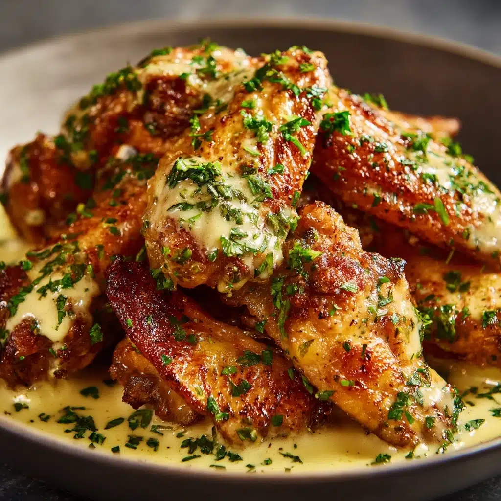 Creamy Parmesan Alfredo Chicken Wings Recipe - Recipe Image