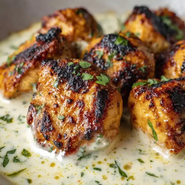 Grilled Chicken Bites with Creamy Garlic Sauce Recipe
