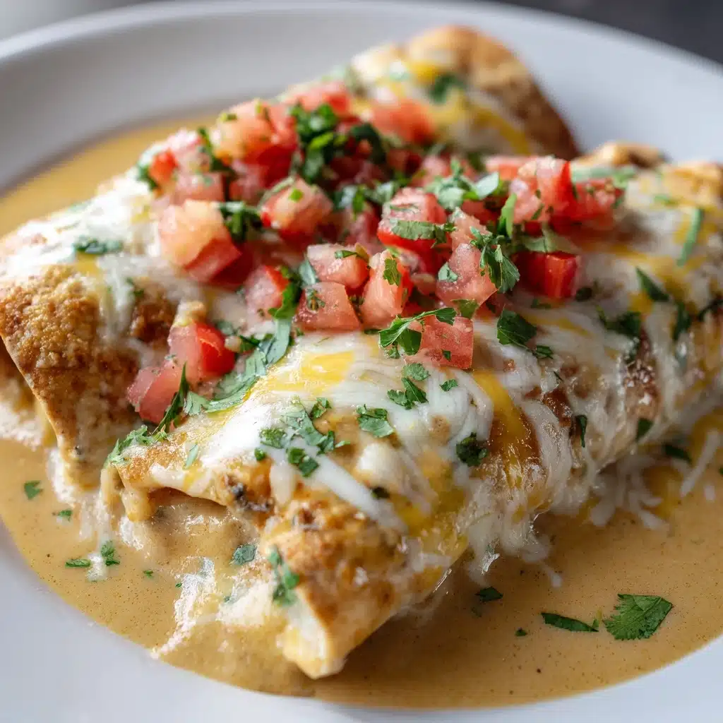 Cheesy Chicken Enchiladas with Creamy Sauce Recipe