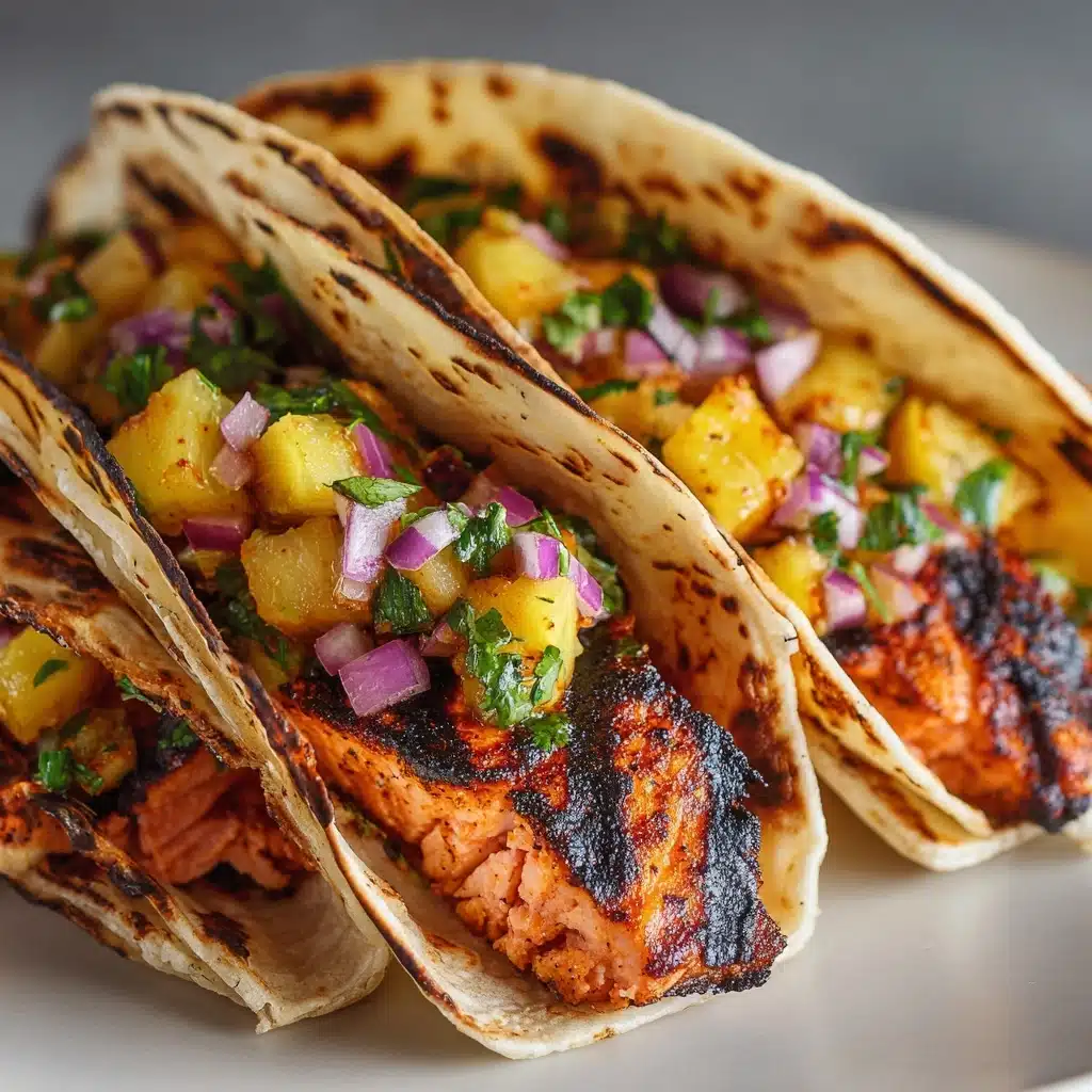 Chipotle Honey Salmon Tacos with Pineapple Salsa Recipe - Recipe Image