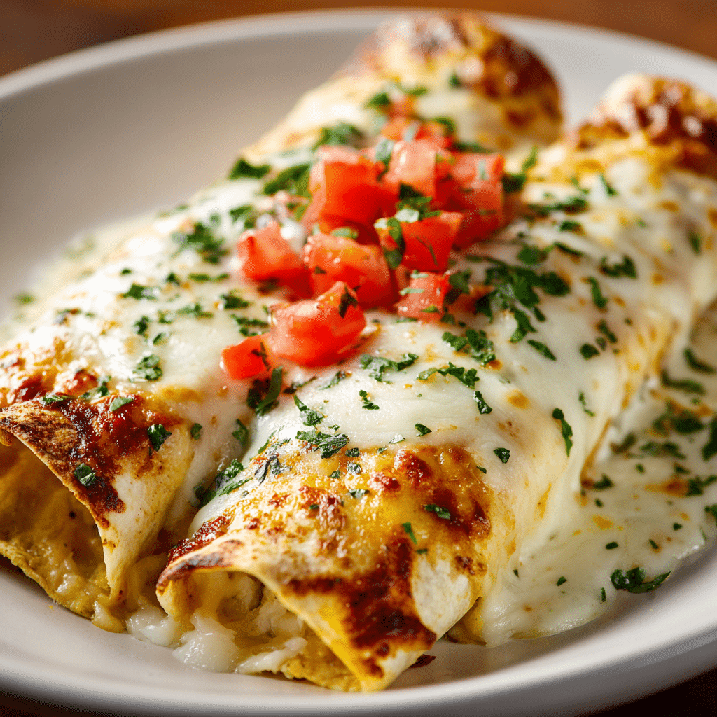 Chicken Enchiladas with Sour Cream White Sauce Recipe - Recipe Image