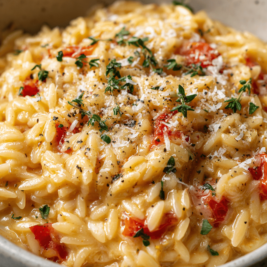 Creamy Garlic Parmesan Orzo Recipe