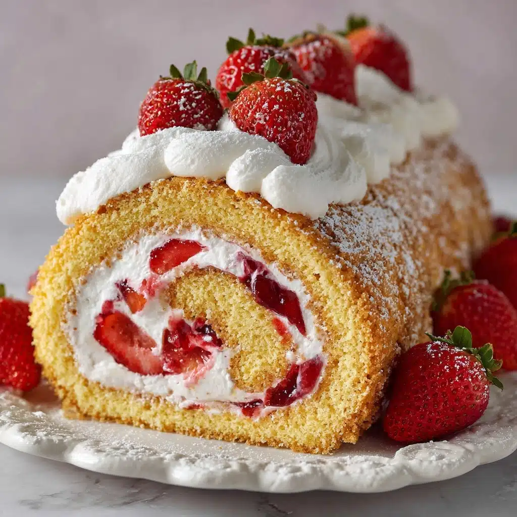 Easy Strawberry Cake Roll Recipe - Recipe Image