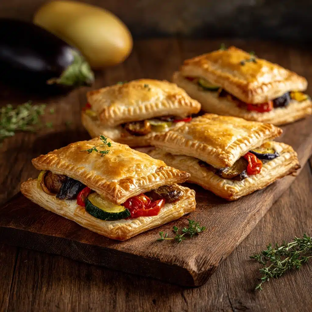 Ratatouille Hand Pies with Eggplant, Heirloom Tomato, & Cornmeal Crust Recipe - Recipe Image