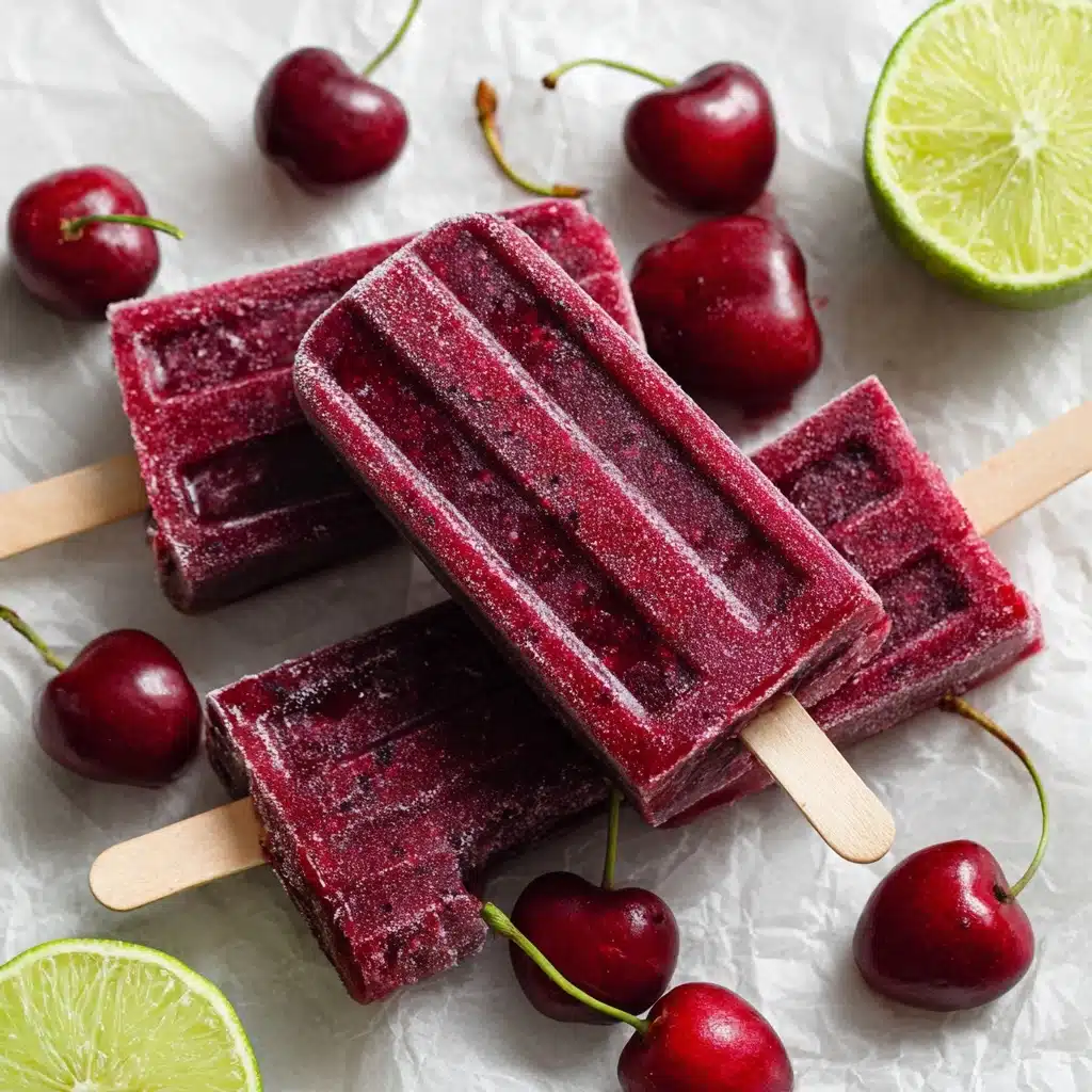Cherry Lime Ice Pops Recipe - Recipe Image