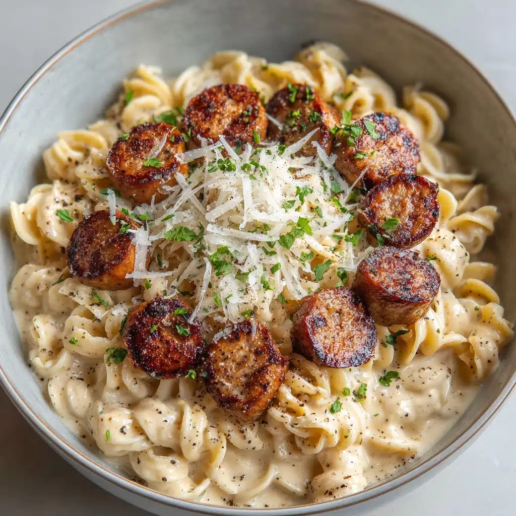Garlic Butter Sausage Bites with Pasta Recipe - Recipe Image