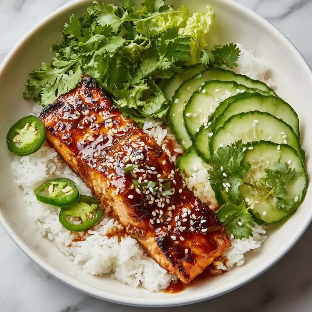 Crunchy Brown Rice Salmon Bowls with Herbed Tahini Dressing Recipe - Recipe Image