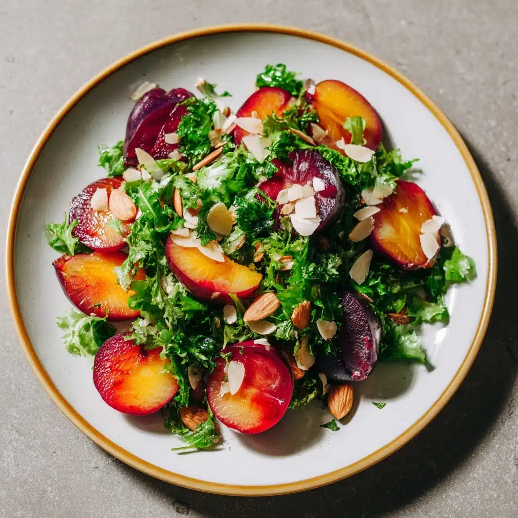 French Beans with Sautéed Peaches and Almonds Recipe - Recipe Image