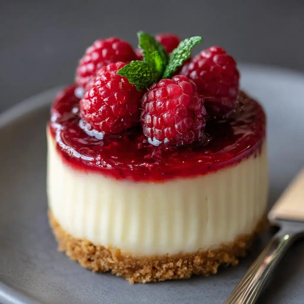 Mini Lemon Cheesecakes with Raspberry Sauce Recipe - Recipe Image