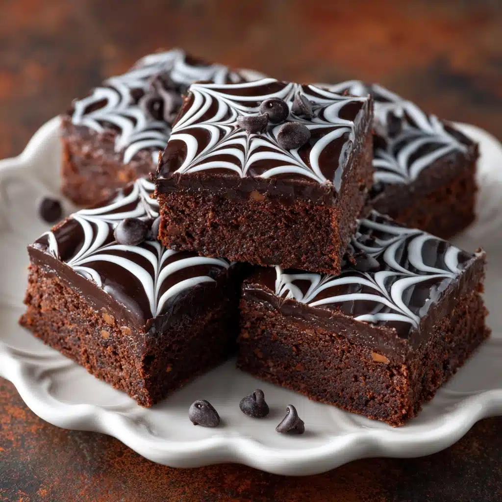 Spider Web Halloween Brownies Recipe - Recipe Image