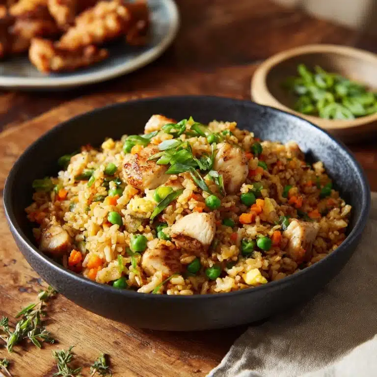 High-Protein Crispy Garlic Chicken Fried Rice Recipe