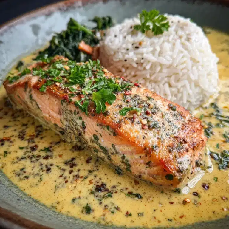 Salmon in Creamy Red Pesto Sauce Recipe