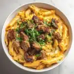 Creamy Honey Buffalo Steak Pasta Bake Recipe