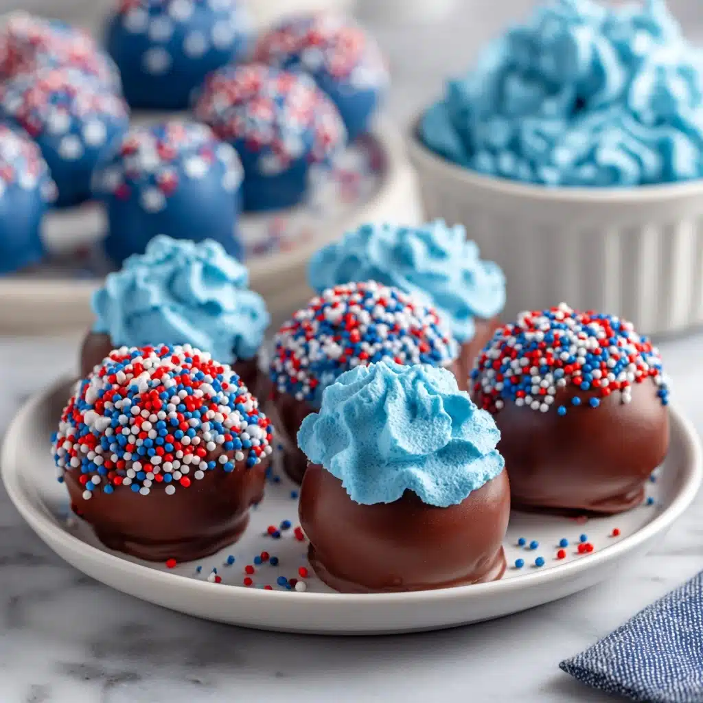 Patriotic Chocolate Cake Balls Recipe - Recipe Image