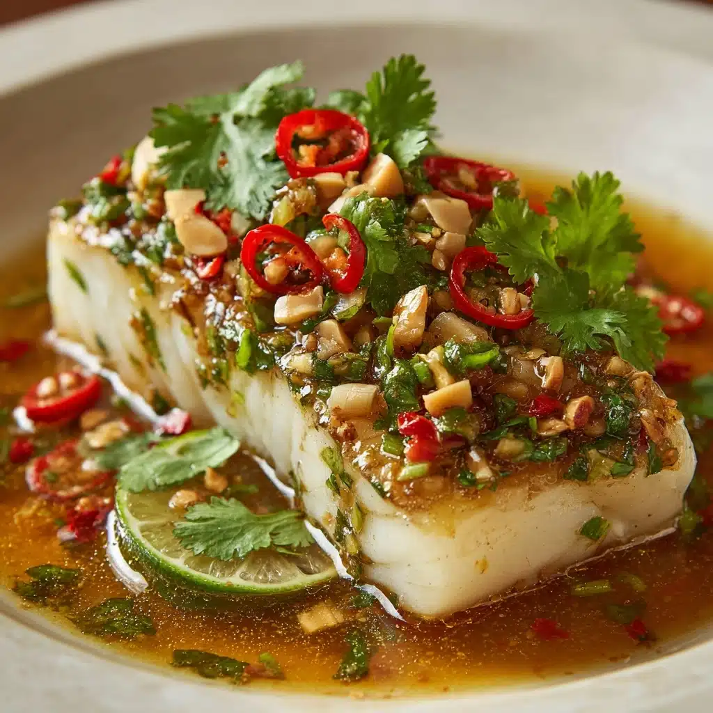Thai Lime-Garlic Steamed Fish Recipe - Recipe Image
