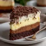 White German Chocolate Cake with a Cheesecake Center Recipe