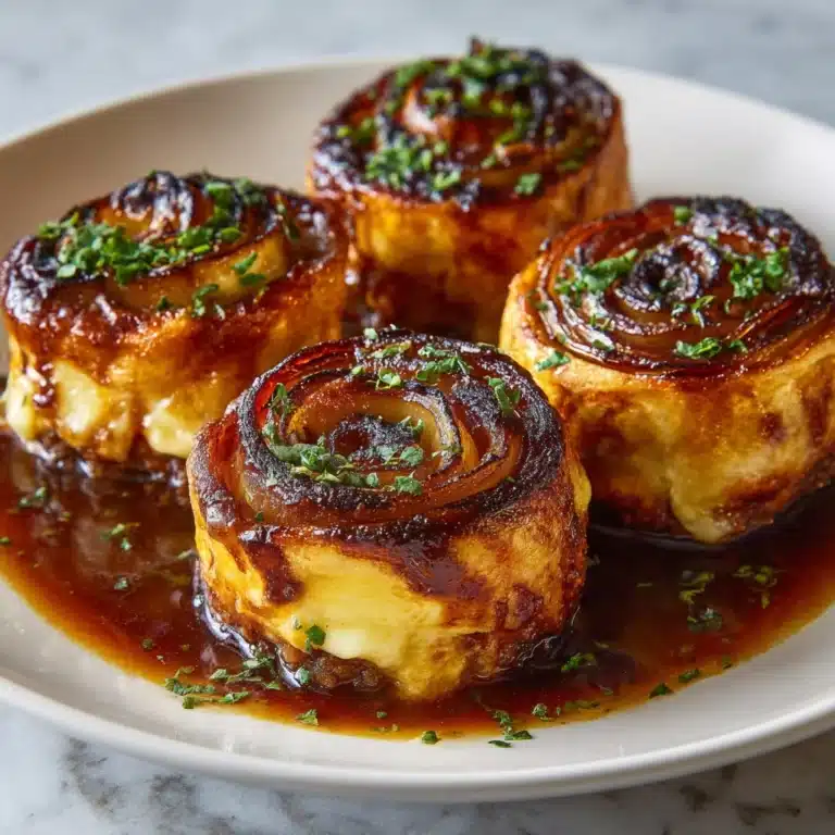French Onion Steak Pinwheels Recipe
