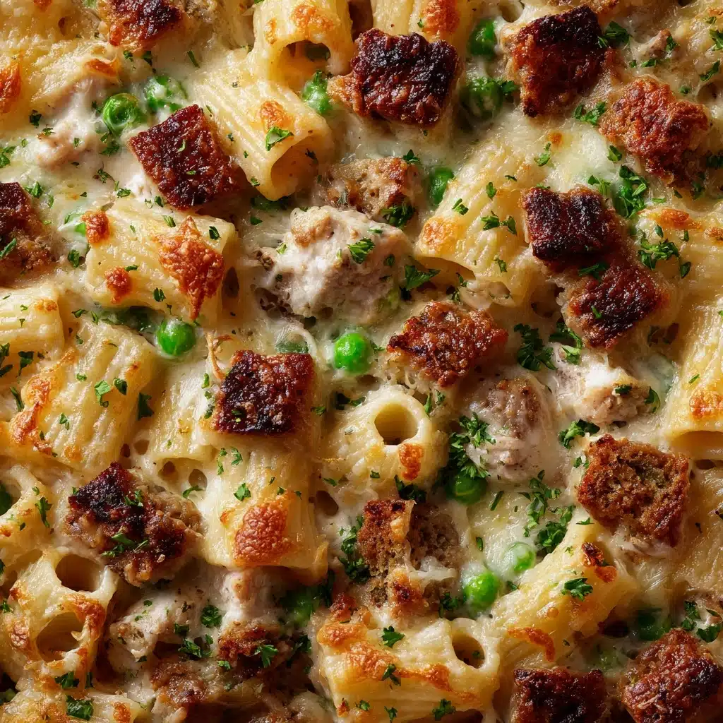 Creamy Chicken Pot Pie Pasta Bake Recipe - Recipe Image