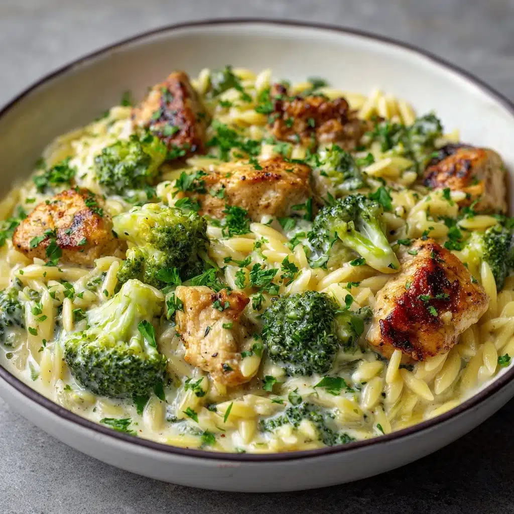Cheesy Chicken Broccoli Orzo Recipe