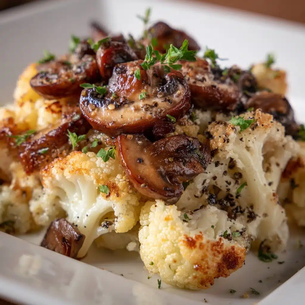 Garlic Mushrooms Cauliflower Skillet Recipe - Recipe Image