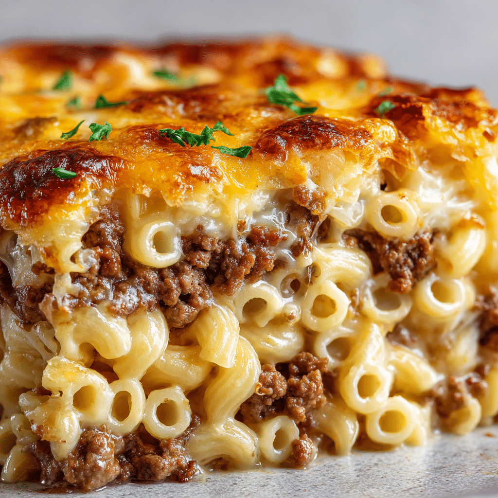 Mac and Cheese Meatloaf Casserole Recipe - Recipe Image