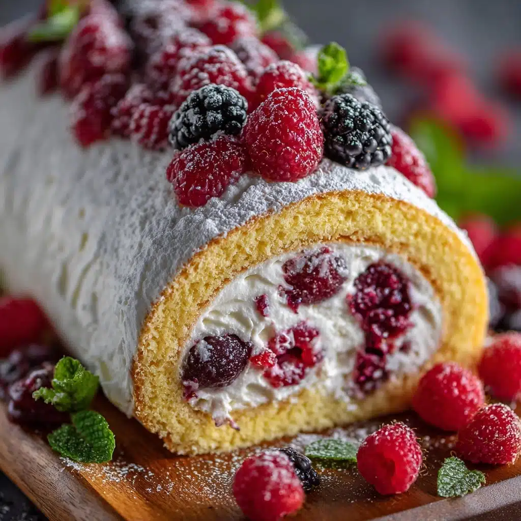 Raspberry Cream Roll Cake Recipe - Recipe Image
