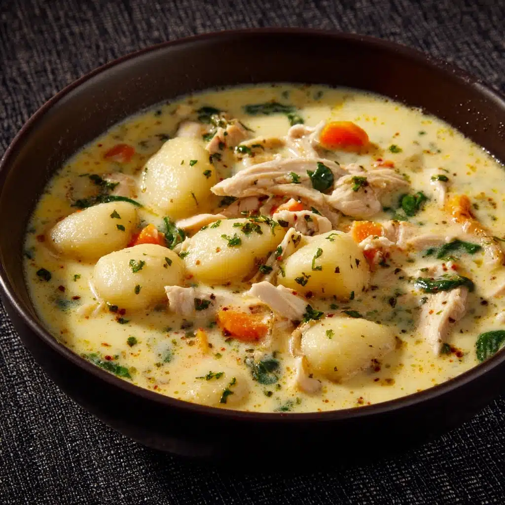 Creamy Garlic Chicken Gnocchi Soup Recipe - Recipe Image
