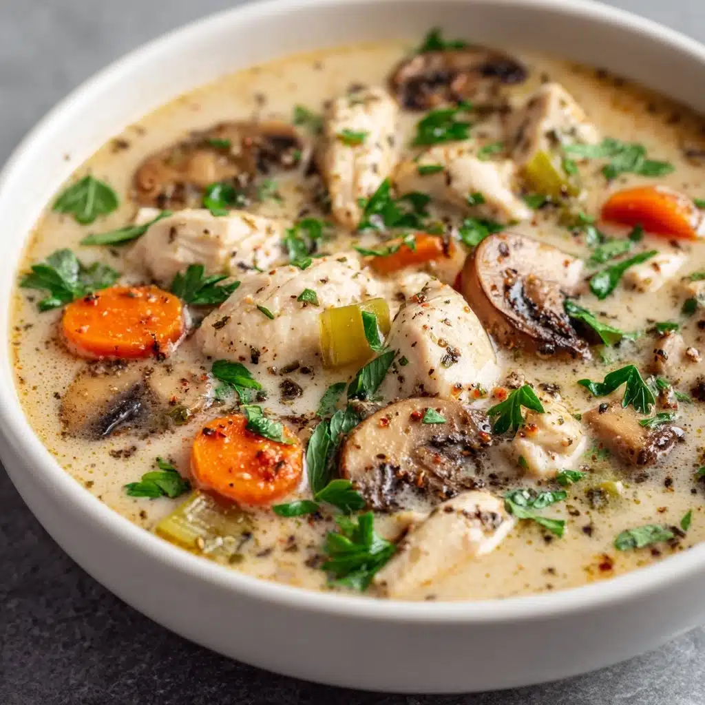 Easy Chicken, Mushroom & Leek Soup Recipe - Recipe Image